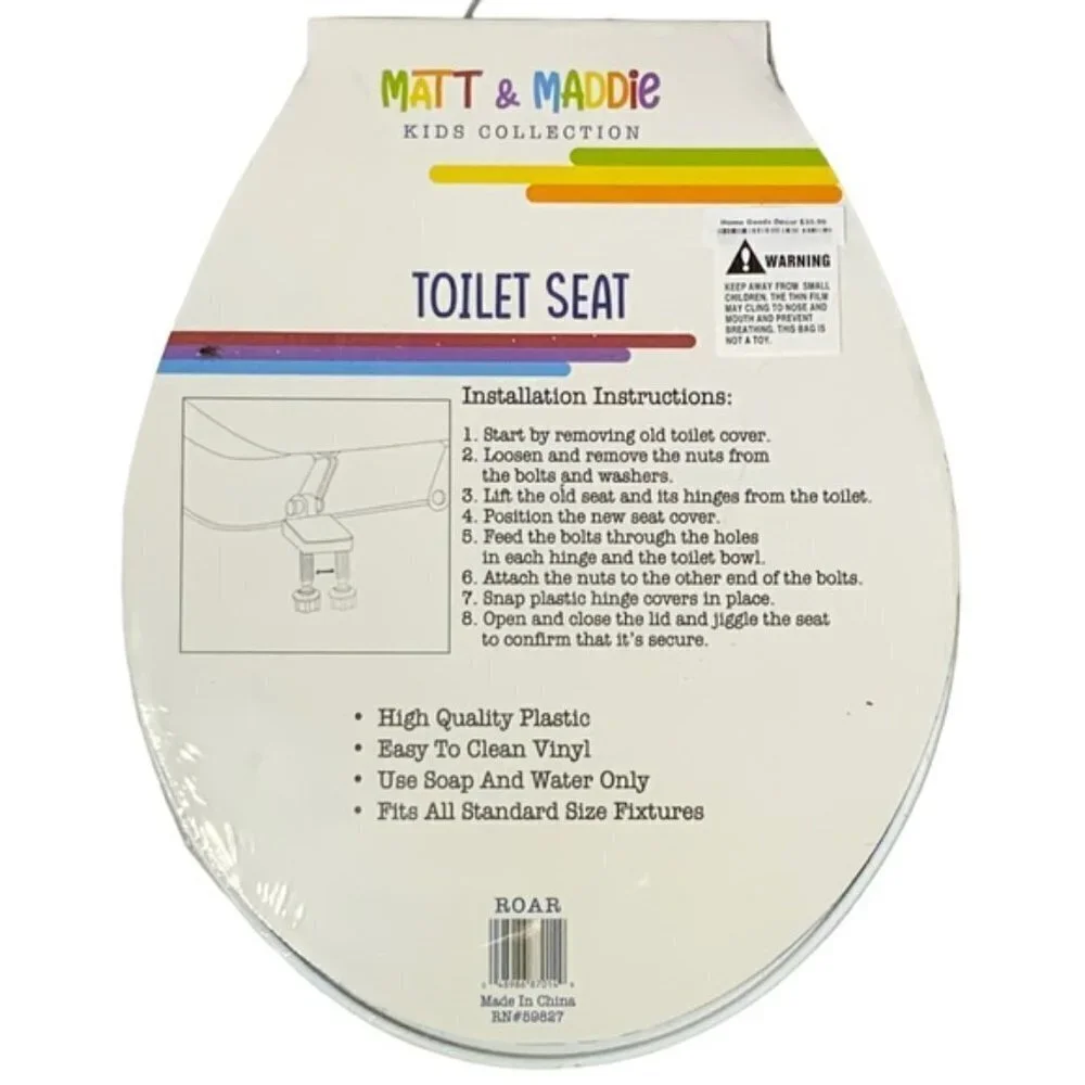 Matt & Maddie Toilet Seat Dinosaur Kids Bath Roar Collection Accessory Blue